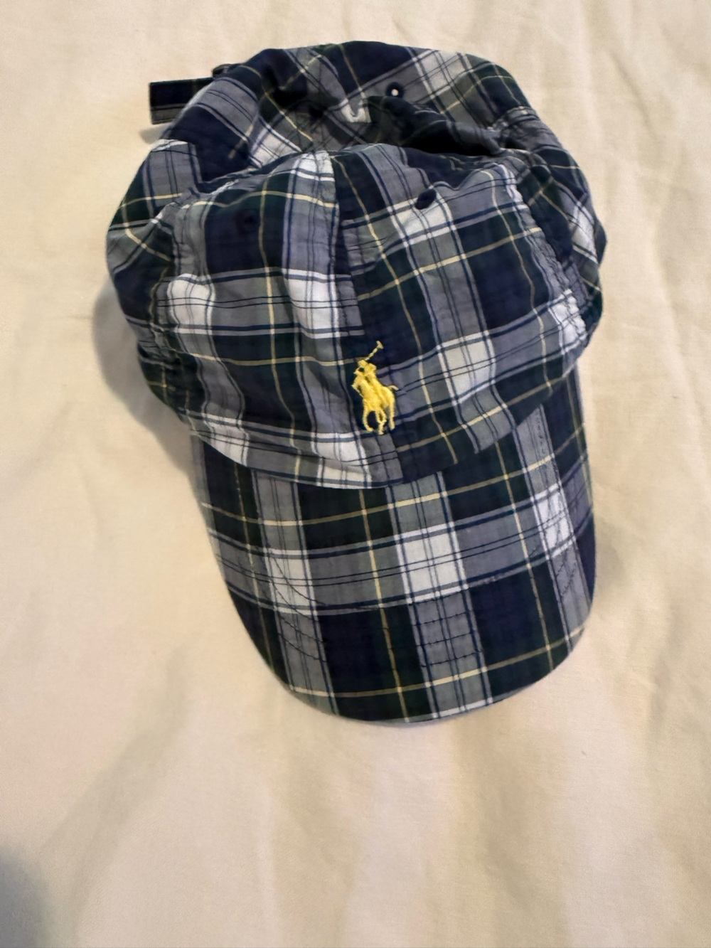 Polo by Ralph Lauren Plaid Baseball Cap - Navy/Green/White EUC 1250